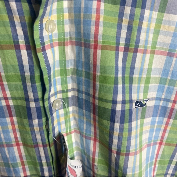 Vineyard Vines Plaid Whale Shirt NWT Easter Spring Long Sleeve Large - Picture 5 of 6